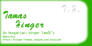 tamas hinger business card